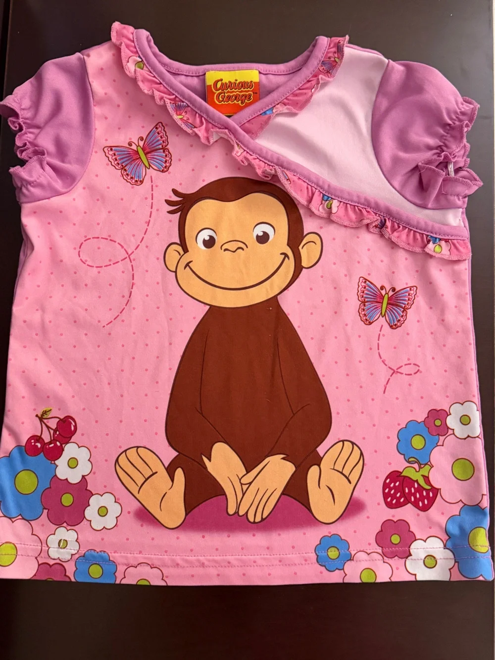 Y2k Curious George Pink Girls' Pajama Set